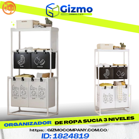 Miniatura 5 de Organizador De Ropa Sucia 3 Niveles